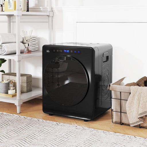 4kg Compact Tumble Dryer with Adjustable 40 to 60 Degree Heat Ideal for Small Spaces, Black