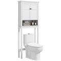 White Over Toilet Storage Cabinet Bathroom Organiser With Shelves by HOMCOM