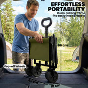 Folding Festival Trolley for Easy Transport of Camping or Garden Gear Black Outsunny