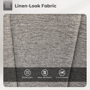 Set of Two Grey Upholstered Tub Bar Stools with High Back for Kitchen Island