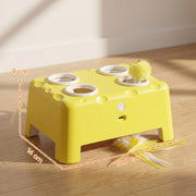 Automatic Interactive Cat Toy for Indoor Play and Boredom Relief Yellow White Pawhut