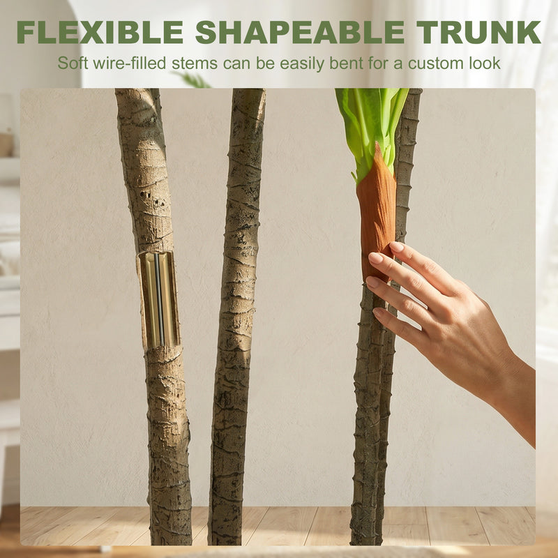 Artificial Dracaena Tree for Easy Indoor Greenery with White Planter 150cm Green