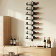 Wall Mounted Wine Rack for 8 Bottles Space Saving Steel Storage Black AOSOM
