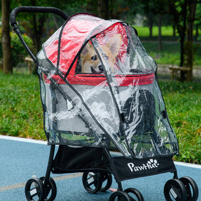 Rain Cover for Dog Stroller Pram with Easy Access Front and Rear Openings, Clear AOSOM