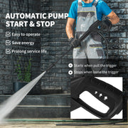 Pressure Washer for Patios Cars and Garden Furniture with Adjustable Nozzle Yellow Black AOSOM