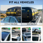 Car Roof Bag Waterproof Extra Storage for Comfortable Family Road Trips Black Yellow Outsunny