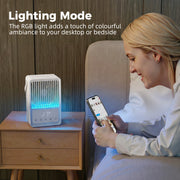 Desk Fan and Humidifier for Cool and Comfortable Home Office or Bedroom White AOSOM