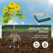 Green Steel Raised Garden Bed 120 x 120cm for Vegetables Herbs and Flowers Outdoors