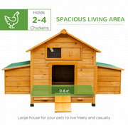 Yellow Wooden Chicken Coop and Run Set for 4 to 8 Hens with Nesting Box and Tray by Outsunny AOSOM