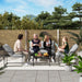 4 Piece Patio Dining Set with Cushions in Black and Light Grey by Outsunny