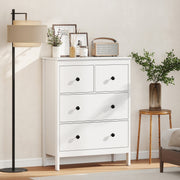 Chest of Drawers for Clothes and Bedding Storage with Smooth Quiet Drawers White AOSOM
