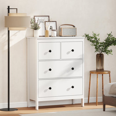 Chest of Drawers for Clothes and Bedding Storage with Smooth Quiet Drawers White AOSOM