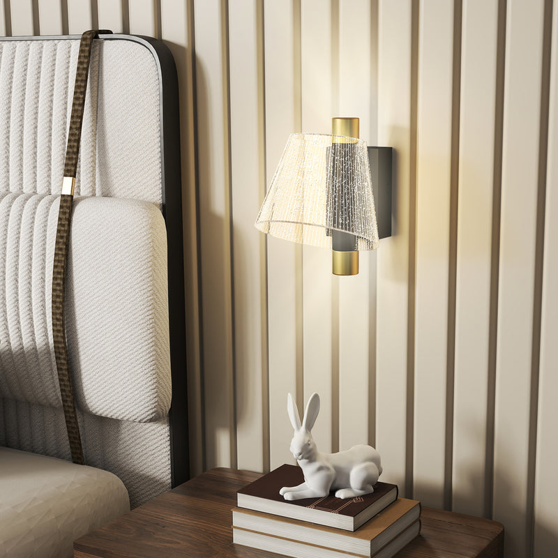 Black LED Wall Lights 2 Pack with Adjustable Colour Temperature for Bedroom or Hallway