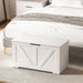 White Wooden 100L Storage Box with Safety Hinges for Home Organisation by HOMCOM