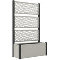 Grey Wooden Garden Planter Box with Trellis for Climbing Plants and Flowers by Outsunny