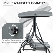 2 in 1 Garden Swing Chair and Hammock Day Bed with Adjustable Canopy Folds Flat for Outdoor Relaxing, Dark Grey Outsunny