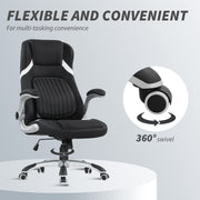 Linen Look Swivel Office Chair With Adjustable Height For Home Or Desk Use Black