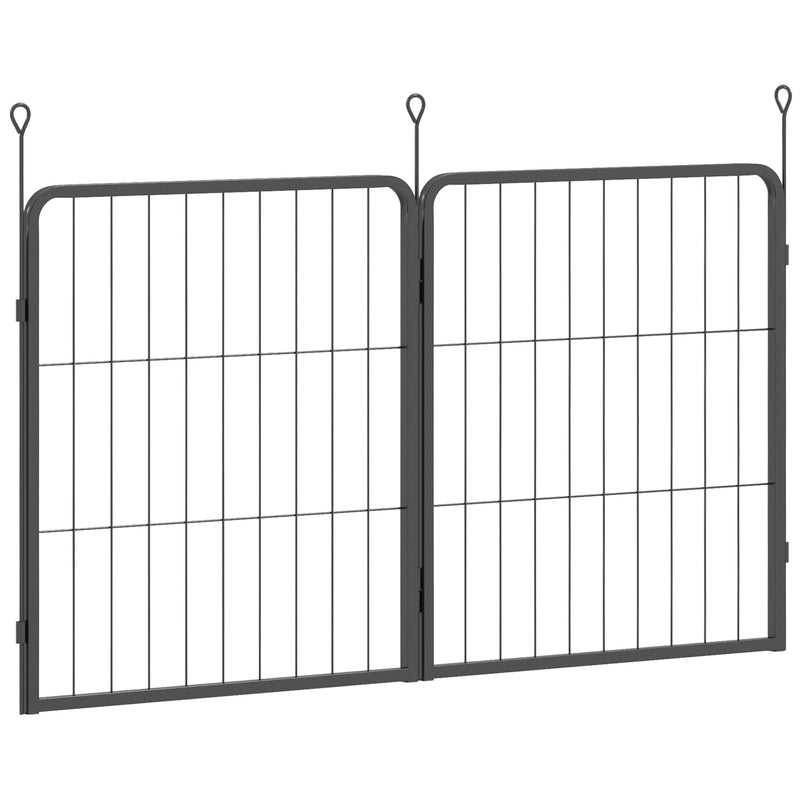 2 Piece Dog Pen Extension Panels with 3 Connecting Stakes for 60cm High Pet Playpen by PawHut