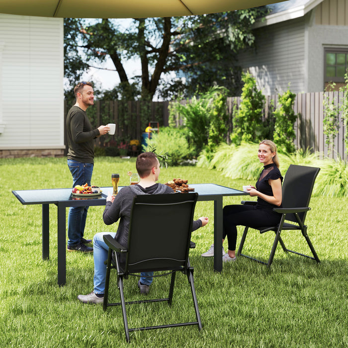 Set of Two Black Folding Outdoor Chairs Lightweight and Portable by Outsunny