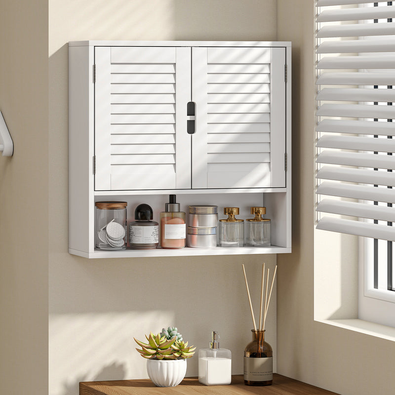 Wall Mounted Bathroom Storage Cabinet With Adjustable Shelves For Small Spaces White