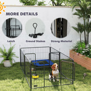 7 Panel Dog Whelping Box with Washable Pads Windproof Fabric for Small Medium Dogs by PawHut