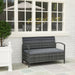 Grey 125L Garden Storage Bench with Cushion for Outdoor Seating by Outsunny