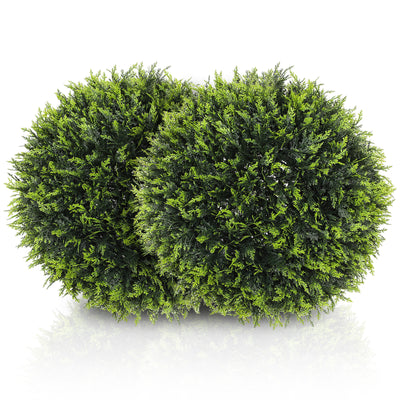 Set of 2 Artificial Topiary Balls 45cm UV Protected Fake Plants for Indoor Outdoor Decor by HOMCOM