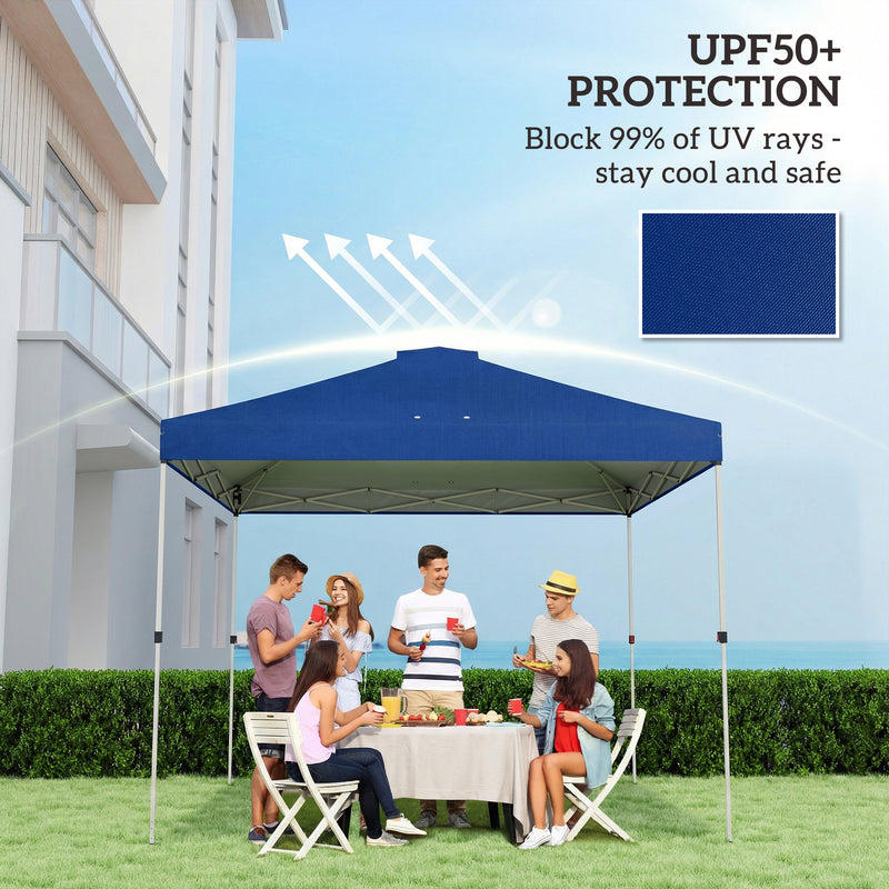 Gazebo Replacement Canopy Waterproof UV Protection for 3 x 3 m Straight-Leg Frame Blue Outsunny