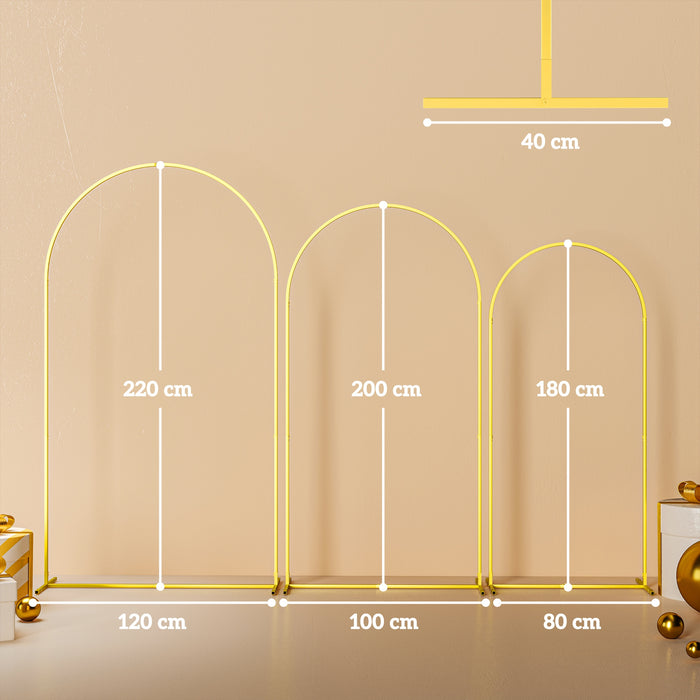 Gold Metal Wedding Arch Frame Set Balloon Backdrop Stand for Parties and Events by Outsunny