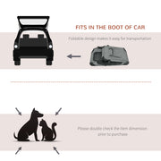 Folding Pet Carrier Bag with Mesh Panels for Travel and Outdoor Use, Grey