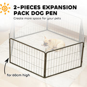 2 Piece Dog Pen Expansion Pack for 60cm High Pet Playpen with 3 Stakes for Small Dogs by PawHut
