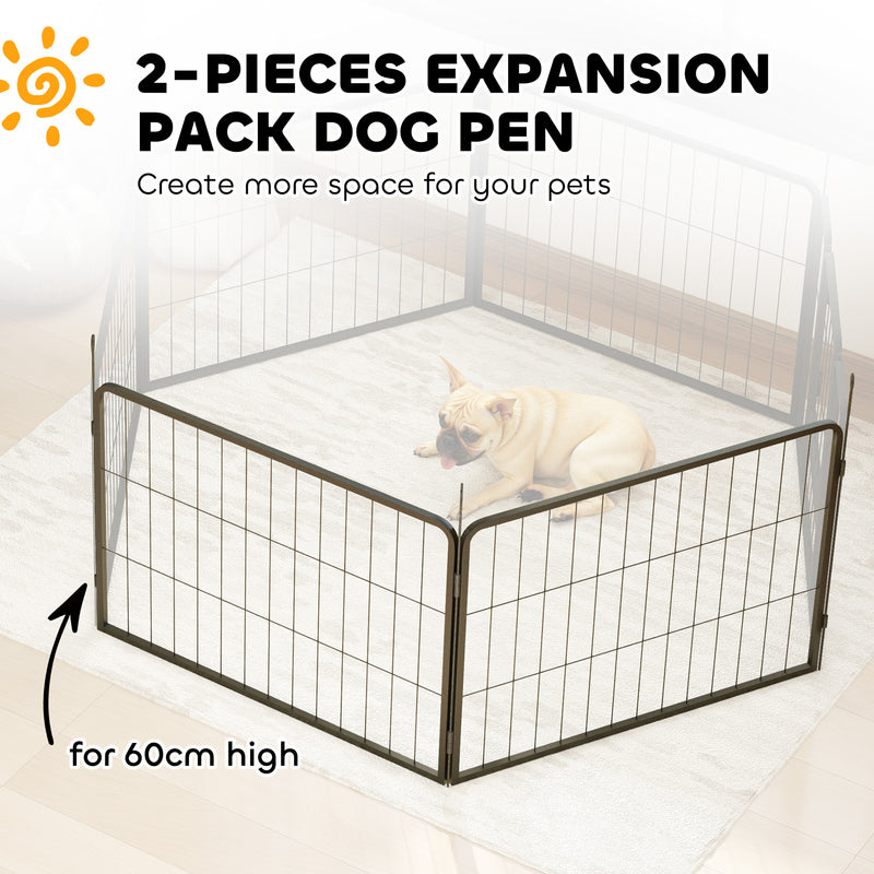 2 Piece Dog Pen Expansion Pack for 60cm High Pet Playpen with 3 Stakes for Small Dogs by PawHut