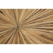 Close-up of the console table edge showing the ebony finish over visible bamboo grain