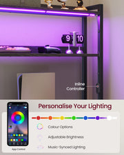 App-controlled LED lighting with inline controller and colour options