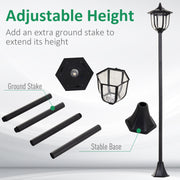 Tall Solar Garden Post Light With LED Lantern For Outdoor Pathways And Driveways