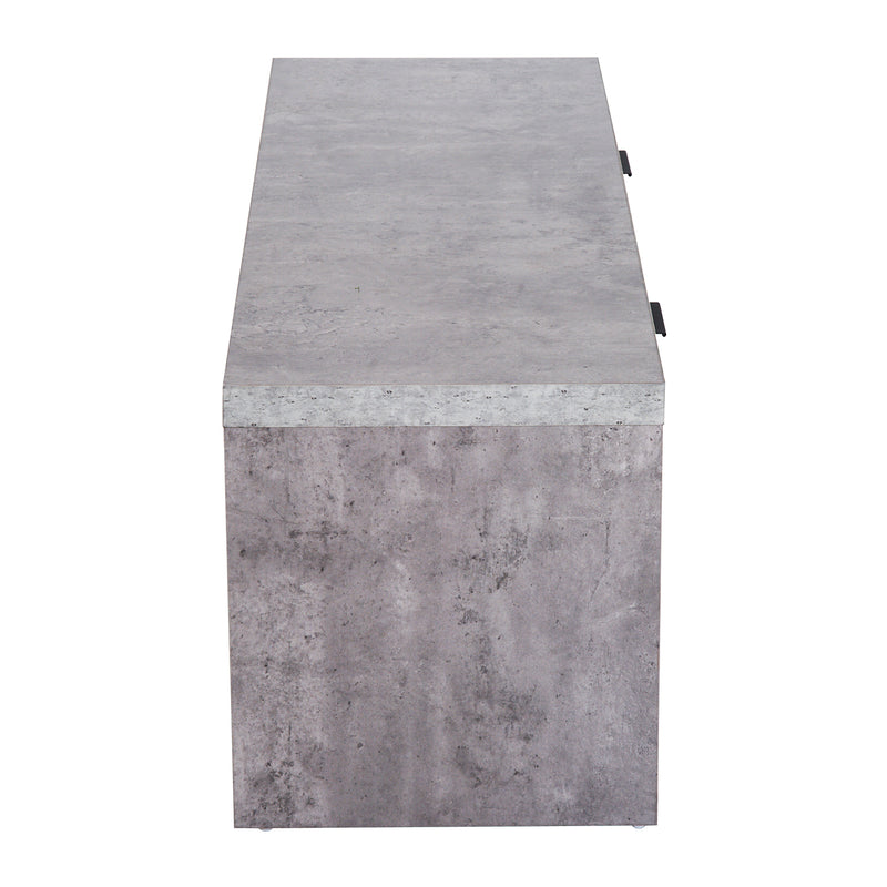 Grey TV Stand For TVs Up To 55 Inch With Storage Cupboards And Open Shelves