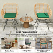 Set of 6 Padded Chair Cushions for Indoor or Outdoor Comfort with Removable Covers Green Outsunny