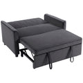 2 Seater Sofa Bed for Small Spaces with Easy Pull Out Guest Bed Function Dark Grey