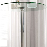 Round Glass Bar Table for 2 with Steel Base Ideal for Home Kitchen or Bistro Use Clear