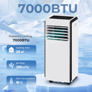 Portable Air Conditioner for Bedrooms and Living Rooms with 4-in-1 Cooling and Dehumidifier White Homcom