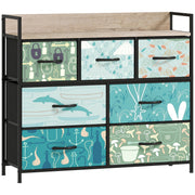 7 Drawer Chest of Drawers with Spacious Storage Ideal for Bedroom or Office Blue