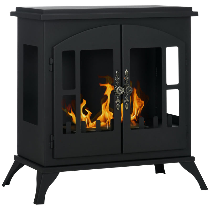 Freestanding Ethanol Fireplace for Clean Instant Room Heating Black