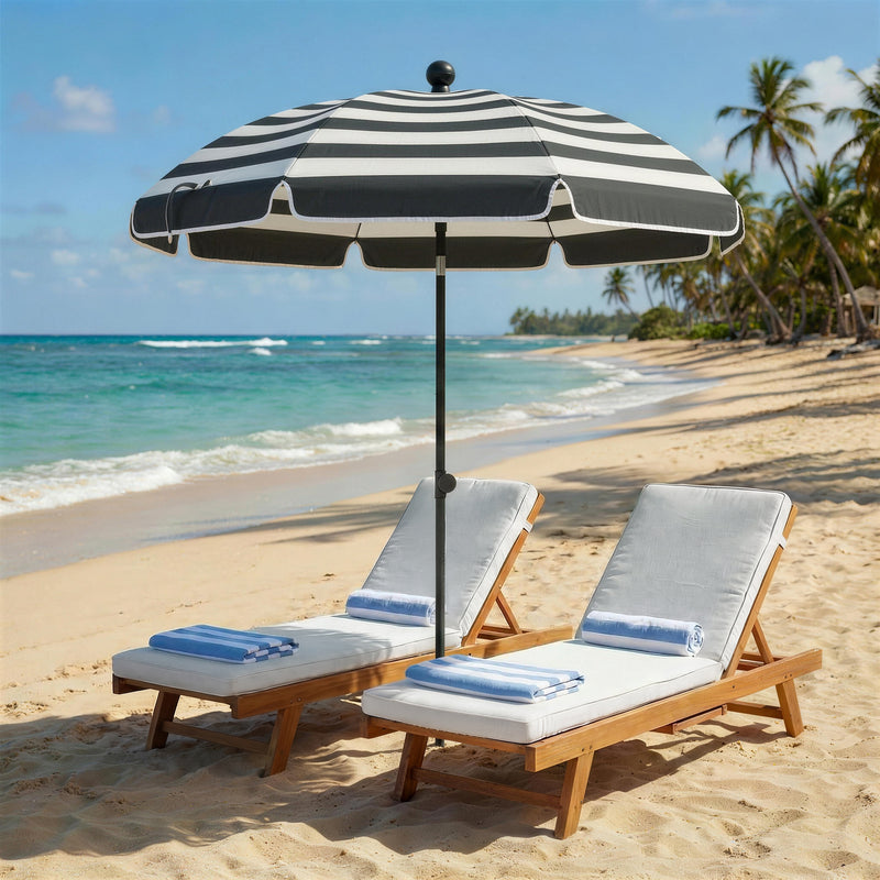 1.8m Beach Umbrella with Adjustable Tilt and Carry Bag for Easy Sun Protection (UPF30+) Outsunny