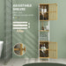 Tall Bathroom Storage Unit Bamboo Blend with Retro Cut Out Design