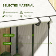 Portable Mini Greenhouse with 4 Shelves for Plants and Tomatoes Roll Up Door White