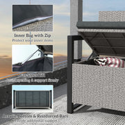 Grey 151.5L Garden Storage Bench with Cushion Weatherproof Seat by Outsunny