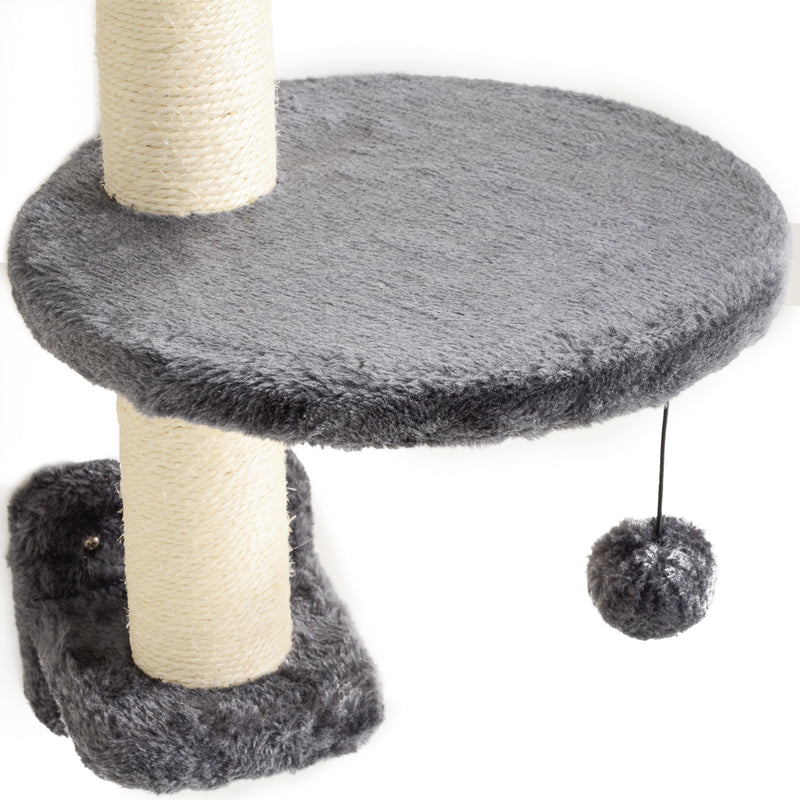 Four Piece Cat Wall Furniture Set with Hammock and Steps for Indoor Climbing Fun, Dark Grey