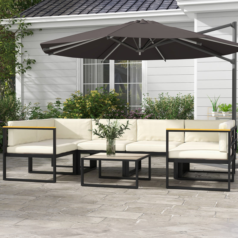 14 Piece Garden Furniture Cushion Set for Dining Chairs Water Resistant Cream