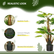 Set of 2 Artificial Palm Trees in Pots for Indoor or Outdoor Décor 135cm Green AOSOM