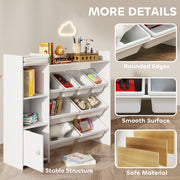 Kids Toy Storage Unit with 8 Removable Bins and Shelves Ideal for Playroom Organisation White AOSOM